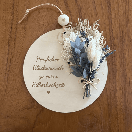 Blumenplatte –  Herzlichen Glückwunsch zu eurer Silberhochzeit